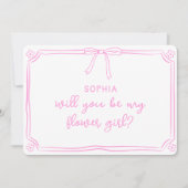 Schattigee Hand getrokken Coquette Bow Bloemenmeis Kaart (Voorkant)