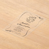 Schattigee Hand Getrokken Cupido op Ski's Winter W Acryl Uitnodigingen (Laagn)