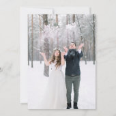 Schattigee Hand Getrokken Cupido Ski Winter Weddin Bedankkaart (Achterkant)