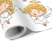 Schattigee Hand getrokken engel Cadeaupapier (Rol Hoek)