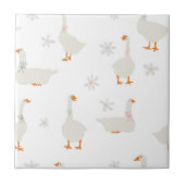 Schattigee Hand getrokken gans & madeliefjes Kinde Tegeltje (Voorkant)