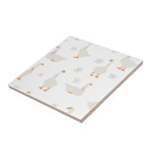 Schattigee Hand getrokken gans & madeliefjes Kinde Tegeltje (Zijkant)