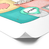 Schattigee Hand getrokken grillige koffie en warme Poster (Hoek)