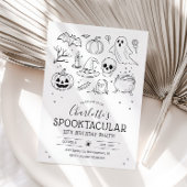 Schattigee Hand Getrokken Halloween Verjaardagsfee Kaart