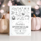 Schattigee Hand Getrokken Halloween Verjaardagsfee Kaart