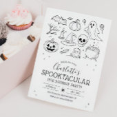 Schattigee Hand Getrokken Halloween Verjaardagsfee Kaart