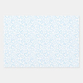 Schattigee Hand getrokken harten patroon Baby blau Inpakpapier Vel (Voorkant 3)