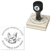 Schattigee Hand-getrokken Hennen Kippenei Karton Rubberstempel (Gestempeld)