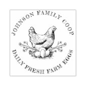 Schattigee Hand-getrokken Hennen Kippenei Karton Rubberstempel (Afrduk)