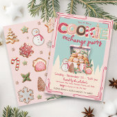 Schattigee Hand getrokken Kerst Cookie Exchange Pa Kaart