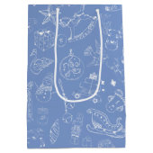 Schattigee hand getrokken kerst doedel medium cadeauzakje (Achterkant)