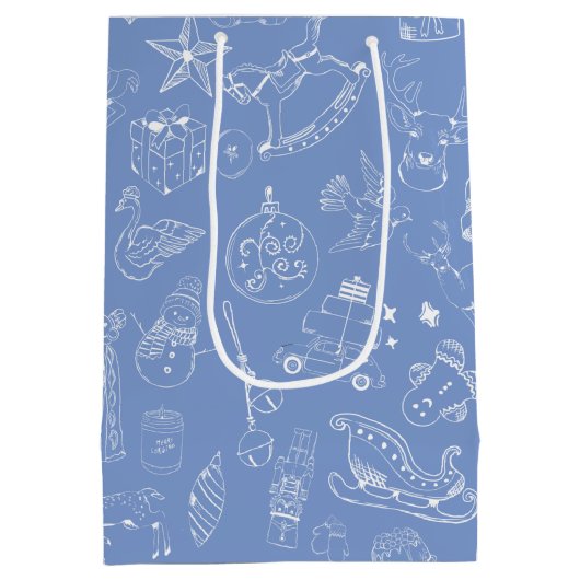 Schattigee hand getrokken kerst doedel medium cadeauzakje (Achterkant)