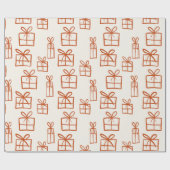 Schattigee Hand Getrokken Kerstcadeau Pakketten Pa Cadeaupapier (Vlak)