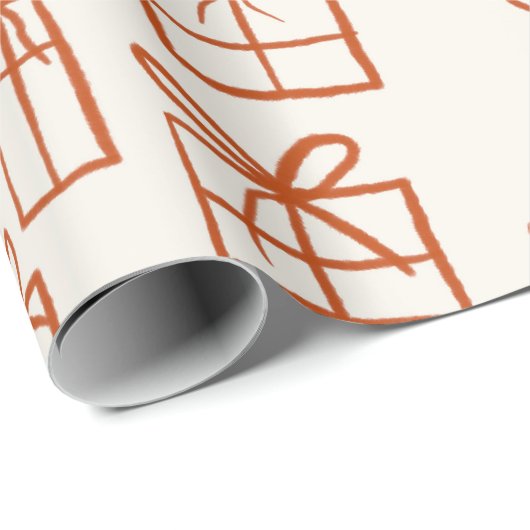 Schattigee Hand Getrokken Kerstcadeau Pakketten Pa Cadeaupapier (Rol Hoek)