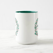 Schattigee Hand getrokken krans Vrolijk kerstfeest Mok (Midden)