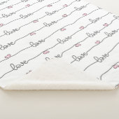 Schattigee Hand getrokken Liefde Naadloos Patroon Sherpa Deken (3/4)