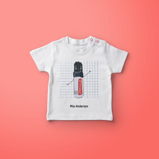 Schattigee Hand getrokken Marker Naam T-shirt