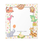 Schattigee Hand getrokken Oerwoud Dieren gepersona Notitieblok (Voorkant)