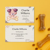 Schattigee Hand getrokken Pet Sitter Dog Walker Gr Visitekaartje