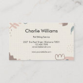 Schattigee Hand getrokken Pet Sitter Dog Walker Gr Visitekaartje (Achterkant)