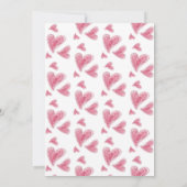 Schattigee Hand-getrokken roze harten Valentijnsda Kaart (Achterkant)