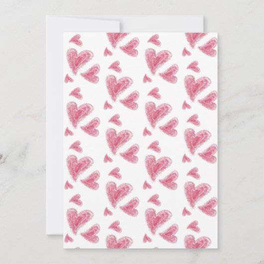 Schattigee Hand-getrokken roze harten Valentijnsda Kaart (Achterkant)