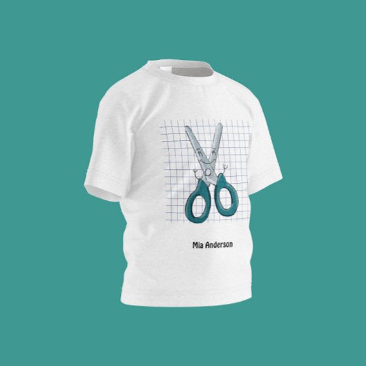 Schattigee Hand getrokken Schaar Naam T-shirt