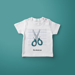Schattigee Hand getrokken Schaar Naam T-shirt