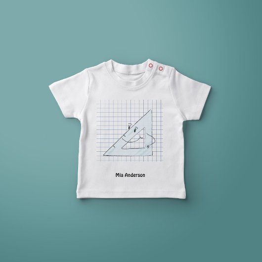 Schattigee Hand getrokken Set-Square Naam T-Shirt