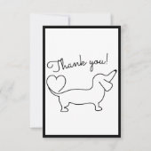 Schattigee Hand getrokken teckel plat dank u kaart (Voorkant)
