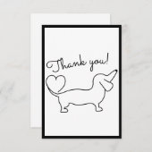 Schattigee Hand getrokken teckel plat dank u kaart (Voorkant / Achterkant)