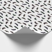 Schattigee Hand getrokken vleermuispatroon Hallowe Cadeaupapier (Hoek)