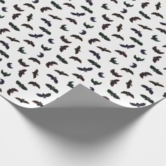 Schattigee Hand getrokken vleermuispatroon Hallowe Cadeaupapier (Hoek)
