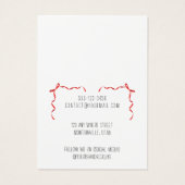 Schattigee Handgemaakte accessoires rode strik dis Visitekaartje (Achterkant)