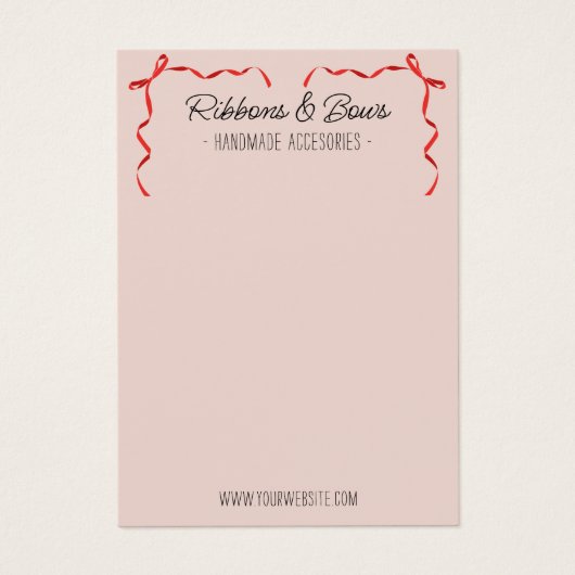 Schattigee Handgemaakte accessoires rode strik dis Visitekaartje (Voorkant)