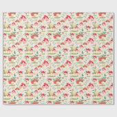 Schattigee handgeschilderde paddenstoel cadeaupapier (Vlak)