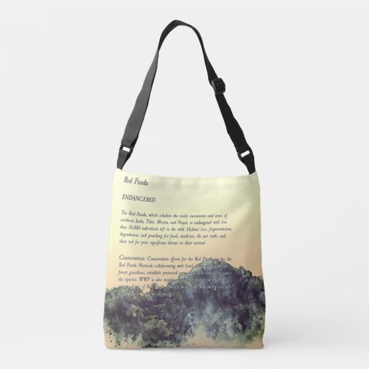 Schattigee handgeschilderde rode panda crossbody tas (Achterkant)