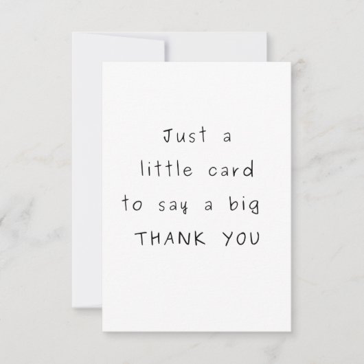 Schattigee handgeschreven bedankkaart (Voorkant)