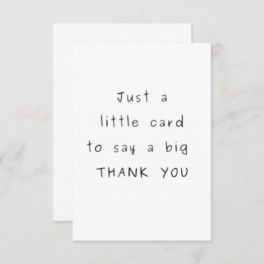 Schattigee handgeschreven bedankkaart (Voorkant / Achterkant)