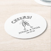 Schattigee handgeschreven juichen Eenvoudige aange Ronde Kartonnen Onderzetter (Gebogen)