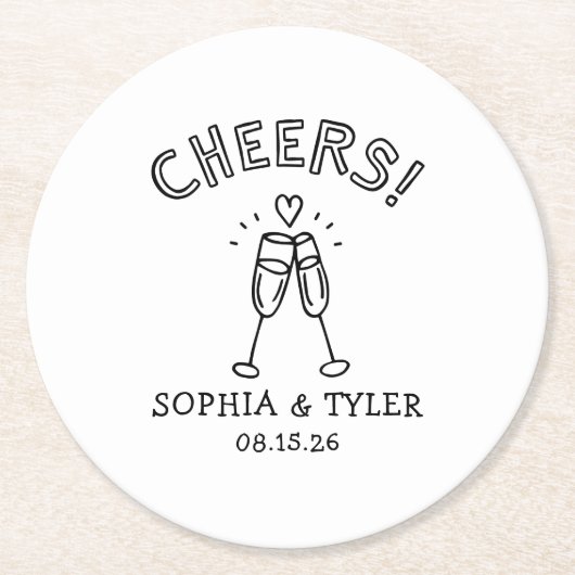 Schattigee handgeschreven juichen Eenvoudige aange Ronde Kartonnen Onderzetter (Voorkant)