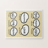 Schattigee handgeschreven moeder wereld taal famil legpuzzel (Horizontaal)