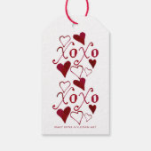 Schattigee handgeschreven XOXO Whimsical Valentijn Cadeaulabel (Achterkant)