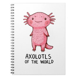 Schattigee handgetekende Axolotl-Cartoon Notitieboek