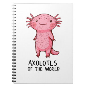 Schattigee handgetekende Axolotl-Cartoon Notitieboek