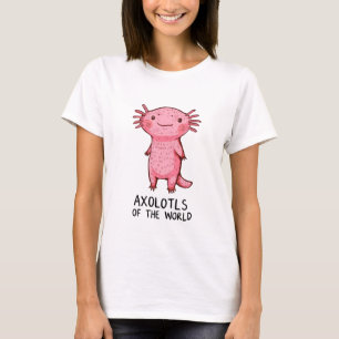Schattigee handgetekende Axolotl-Cartoon T-shirt