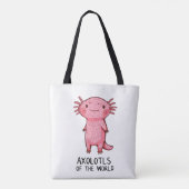 Schattigee handgetekende Axolotl-Cartoon Tote Bag (Achterkant)