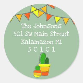 Schattigee handgetekende cactus | Kleur Buiten de Ronde Sticker