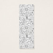 Schattigee handgetekende doodle bloemontwerp Bladw Mini Visitekaartjes (Achterkant)