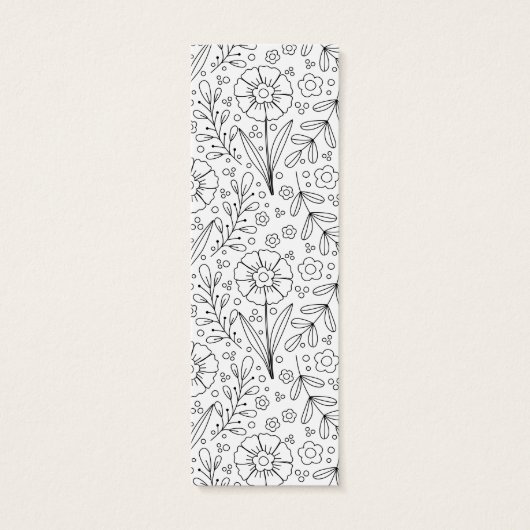 Schattigee handgetekende doodle bloemontwerp Bladw Mini Visitekaartjes (Achterkant)